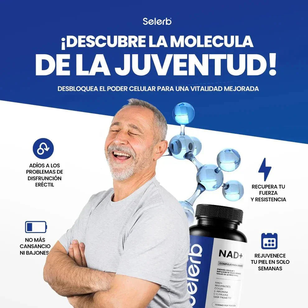 Selerb NAD+ 60 cápsulas | Recupera tu potencia y energía en la cama, en 2 semanas. Contiene: NAD+, RESVERATROL, COQ10, L - ARGININA, L - CITRULINA, SAW PALMETTO. - IMPERIUM