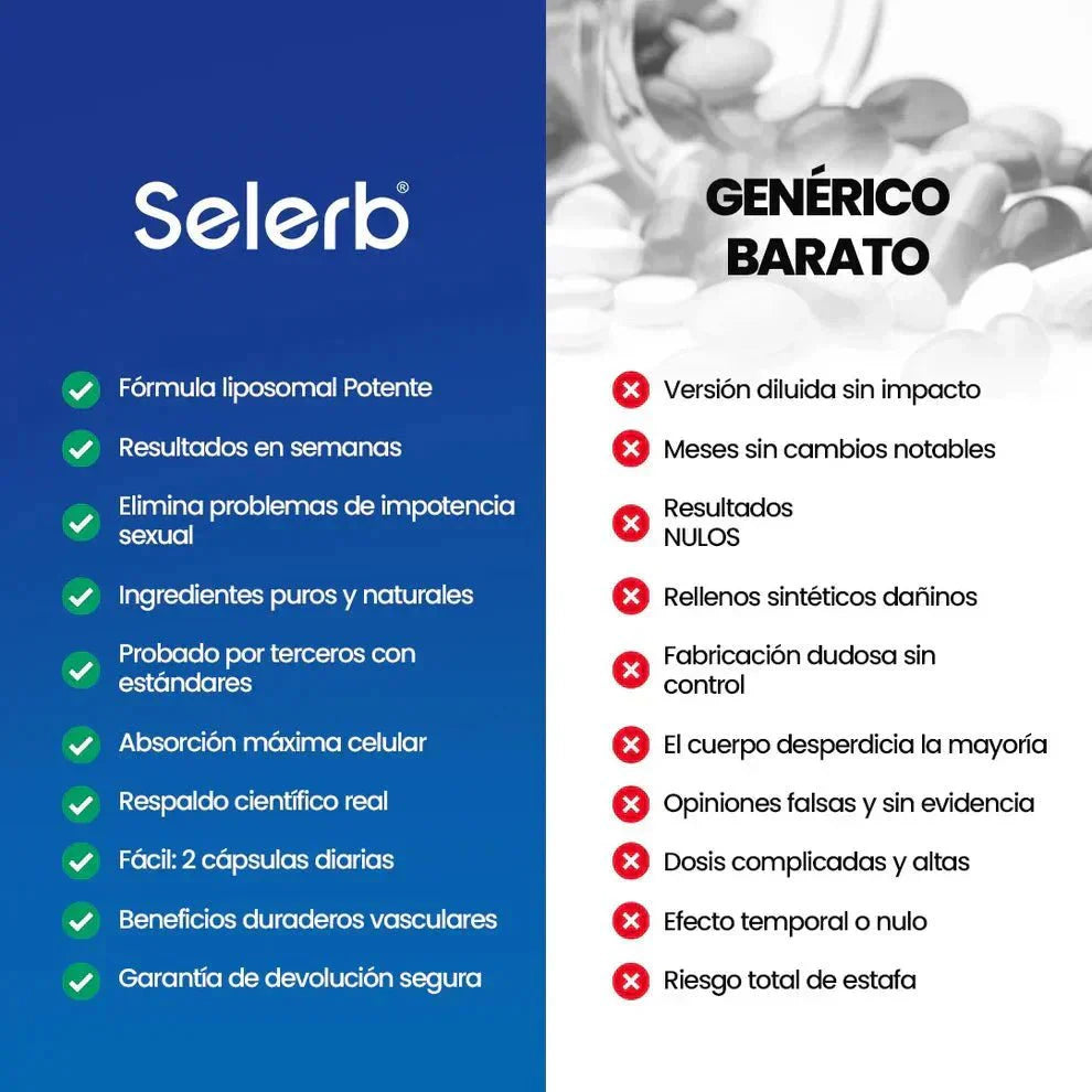 Selerb NAD+ 60 cápsulas | Recupera tu potencia y energía en la cama, en 2 semanas. Contiene: NAD+, RESVERATROL, COQ10, L - ARGININA, L - CITRULINA, SAW PALMETTO. - IMPERIUM