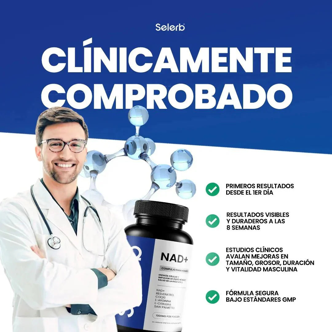 Selerb NAD+ 60 cápsulas | Recupera tu potencia y energía en la cama, en 2 semanas. Contiene: NAD+, RESVERATROL, COQ10, L - ARGININA, L - CITRULINA, SAW PALMETTO. - IMPERIUM
