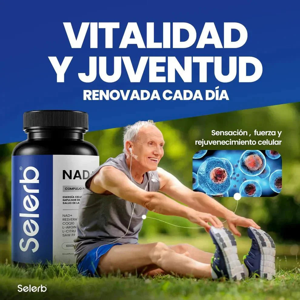 Selerb NAD+ 60 cápsulas | Recupera tu potencia y energía en la cama, en 2 semanas. Contiene: NAD+, RESVERATROL, COQ10, L - ARGININA, L - CITRULINA, SAW PALMETTO. - IMPERIUM