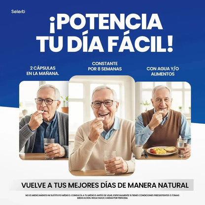 Selerb NAD+ 60 cápsulas | Recupera tu potencia y energía en la cama, en 2 semanas. Contiene: NAD+, RESVERATROL, COQ10, L - ARGININA, L - CITRULINA, SAW PALMETTO. - IMPERIUM